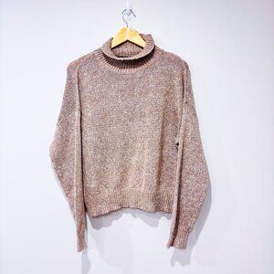 SHEIN Beige High Neck Knit Sweater | Cozy Minimalist Fall Winter | Size 4 *